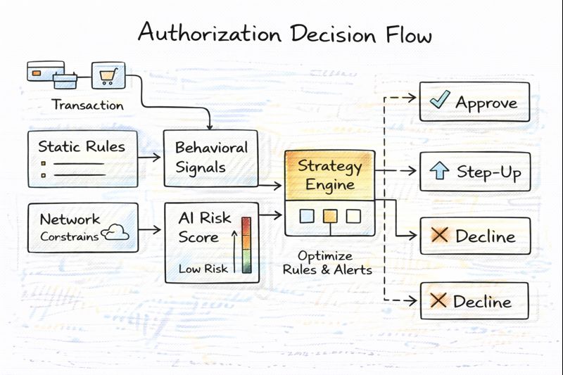 Authorization Decision Flow. Can this product intelligently approve more transactions without increasing risk?