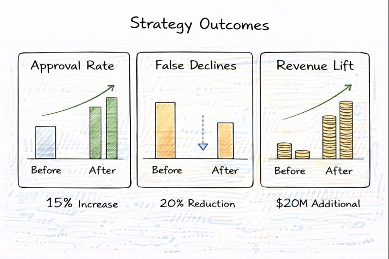 Strategy Outcomes. Can this product intelligently approve more transactions without increasing risk?